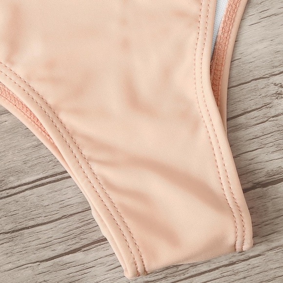 Pink Silky Criss Cross Bikini Set - Picture 4 of 4